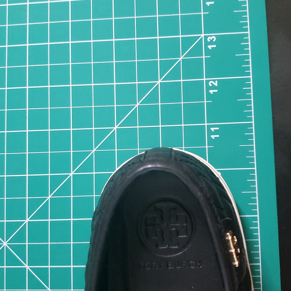 Tory Burch Quilted Sneakers; Black with White soles; Size 8M; Leather Uppers - Picture 9 of 9